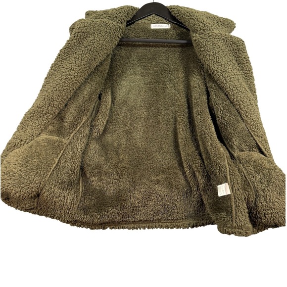 Miss Sparkling Olive Green Teddy Sherpa Jacket S Double Breasted Cozy Clean Girl - Picture 16 of 17